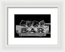 Load image into Gallery viewer, Old Bar Sign - Black And White - Framed Print