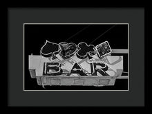 Load image into Gallery viewer, Old Bar Sign - Black And White - Framed Print