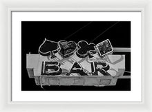 Load image into Gallery viewer, Old Bar Sign - Black And White - Framed Print