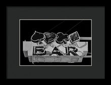 Load image into Gallery viewer, Old Bar Sign - Black And White - Framed Print