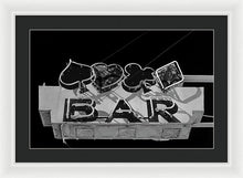 Load image into Gallery viewer, Old Bar Sign - Black And White - Framed Print