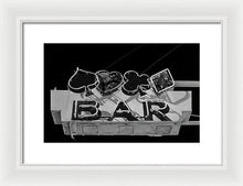 Load image into Gallery viewer, Old Bar Sign - Black And White - Framed Print