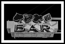 Load image into Gallery viewer, Old Bar Sign - Black And White - Framed Print