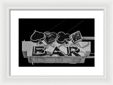 Load image into Gallery viewer, Old Bar Sign - Black And White - Framed Print