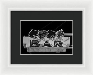 Old Bar Sign - Black And White - Framed Print