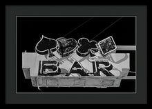 Load image into Gallery viewer, Old Bar Sign - Black And White - Framed Print