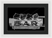 Load image into Gallery viewer, Old Bar Sign - Black And White - Framed Print