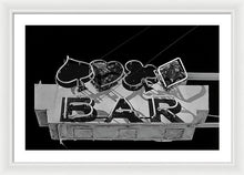 Load image into Gallery viewer, Old Bar Sign - Black And White - Framed Print