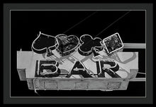 Load image into Gallery viewer, Old Bar Sign - Black And White - Framed Print