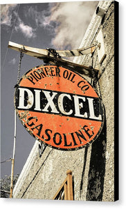 Old Dixcel Gasoline Sign - Canvas Print