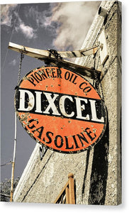 Old Dixcel Gasoline Sign - Canvas Print