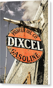 Old Dixcel Gasoline Sign - Canvas Print