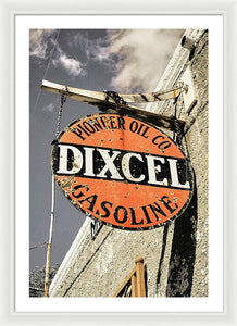 Old Dixcel Gasoline Sign - Framed Print