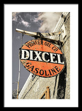 Load image into Gallery viewer, Old Dixcel Gasoline Sign - Framed Print