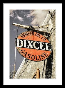 Old Dixcel Gasoline Sign - Framed Print