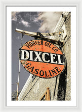 Load image into Gallery viewer, Old Dixcel Gasoline Sign - Framed Print