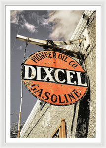 Old Dixcel Gasoline Sign - Framed Print