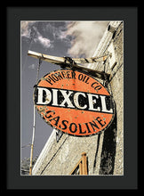 Load image into Gallery viewer, Old Dixcel Gasoline Sign - Framed Print