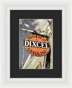 Old Dixcel Gasoline Sign - Framed Print