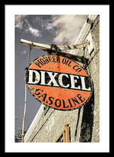 Load image into Gallery viewer, Old Dixcel Gasoline Sign - Framed Print