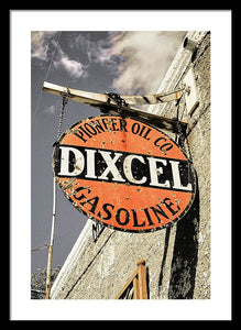 Old Dixcel Gasoline Sign - Framed Print