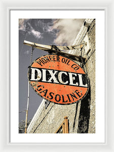 Old Dixcel Gasoline Sign - Framed Print