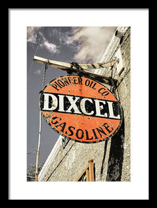 Old Dixcel Gasoline Sign - Framed Print