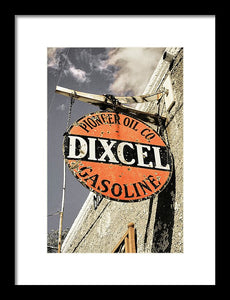 Old Dixcel Gasoline Sign - Framed Print