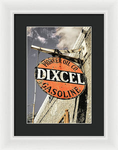 Old Dixcel Gasoline Sign - Framed Print