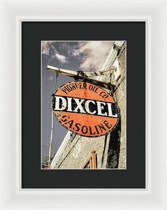 Old Dixcel Gasoline Sign - Framed Print