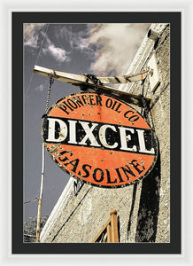 Old Dixcel Gasoline Sign - Framed Print