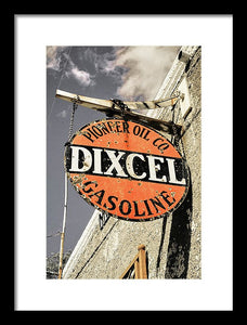 Old Dixcel Gasoline Sign - Framed Print