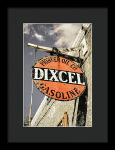 Old Dixcel Gasoline Sign - Framed Print