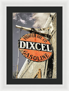 Old Dixcel Gasoline Sign - Framed Print