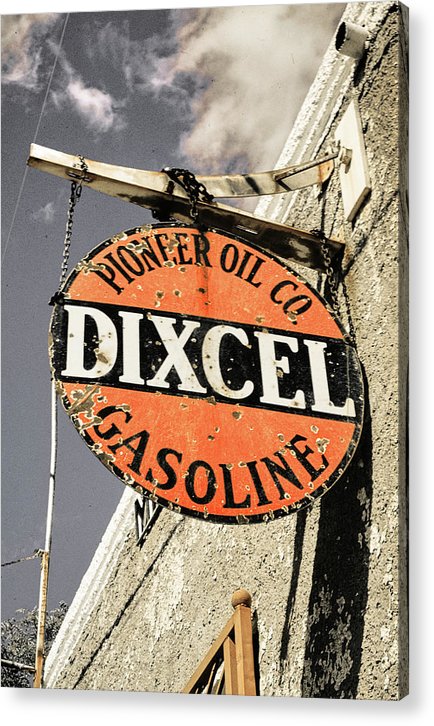 Old Dixcel Gasoline Sign - Acrylic Print