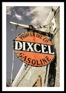 Old Dixcel Gasoline Sign - Framed Print