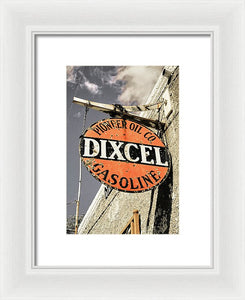 Old Dixcel Gasoline Sign - Framed Print