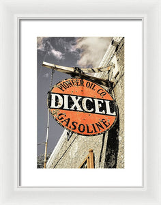 Old Dixcel Gasoline Sign - Framed Print