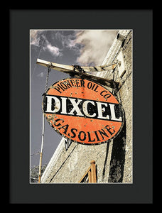 Old Dixcel Gasoline Sign - Framed Print