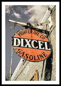 Old Dixcel Gasoline Sign - Framed Print