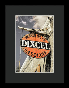 Old Dixcel Gasoline Sign - Framed Print