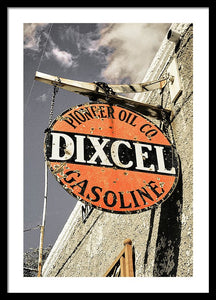 Old Dixcel Gasoline Sign - Framed Print