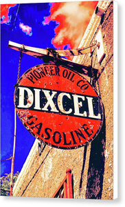 Old, Rustic Dixcel Gas Sign - Canvas Print