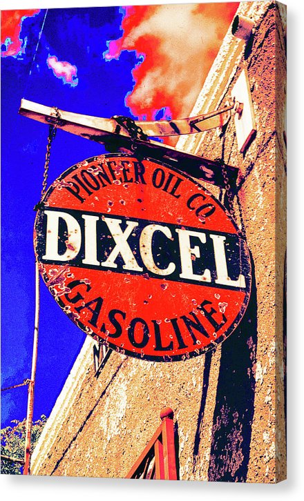 Old, Rustic Dixcel Gas Sign - Canvas Print