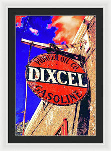 Old, Rustic Dixcel Gas Sign - Framed Print