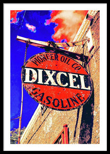 Old, Rustic Dixcel Gas Sign - Framed Print