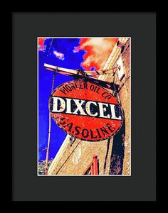 Old, Rustic Dixcel Gas Sign - Framed Print