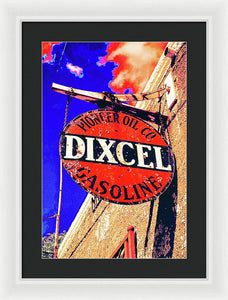 Old, Rustic Dixcel Gas Sign - Framed Print