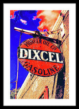 Load image into Gallery viewer, Old, Rustic Dixcel Gas Sign - Framed Print