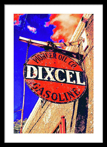 Old, Rustic Dixcel Gas Sign - Framed Print